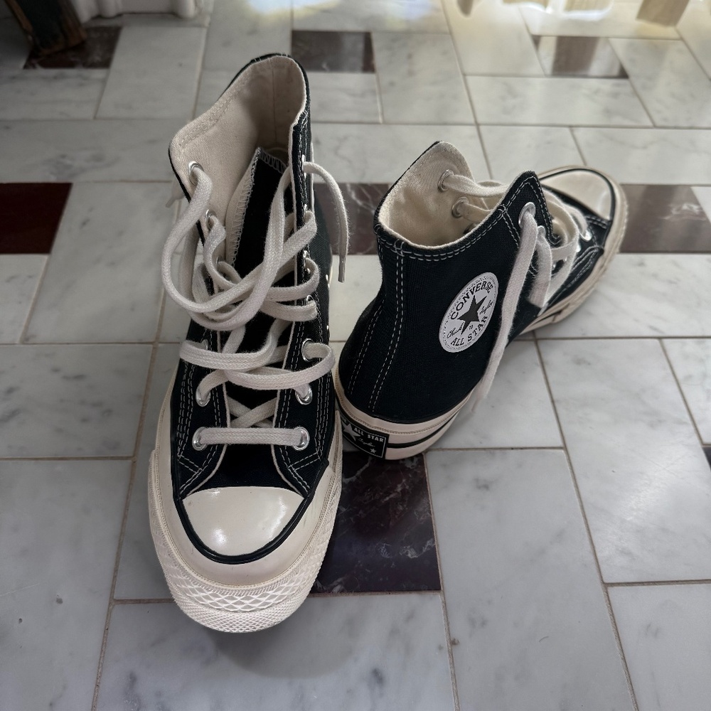 Converse Chuck 70 Black and White High-Top Sneakers, 6